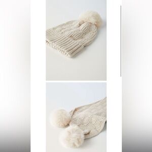 KNIT HAT/SCARF WITH POMPOM